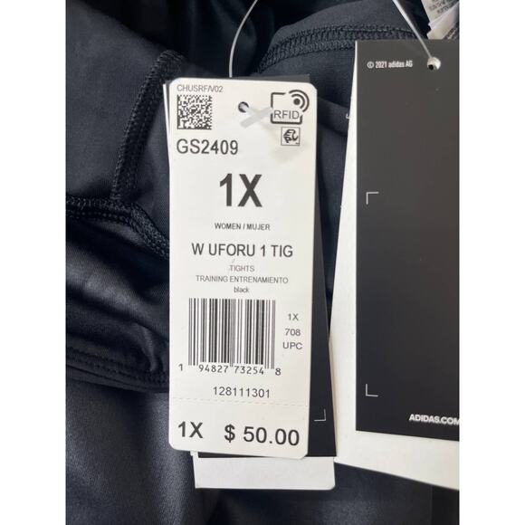 Adidas Womens UFORU X Zoe Saldana Aeroready Leggings Tights Black NEW 1X - Picture 6 of 9